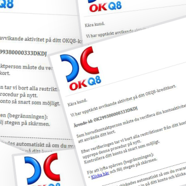 Bluffmejl i OKQ8:s namn