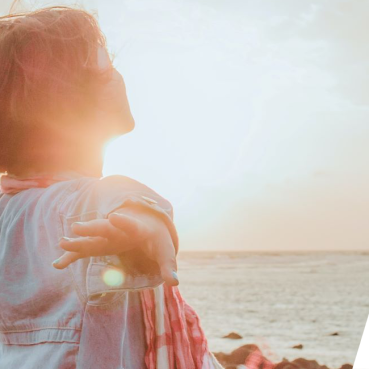 Sol hav strand flicka